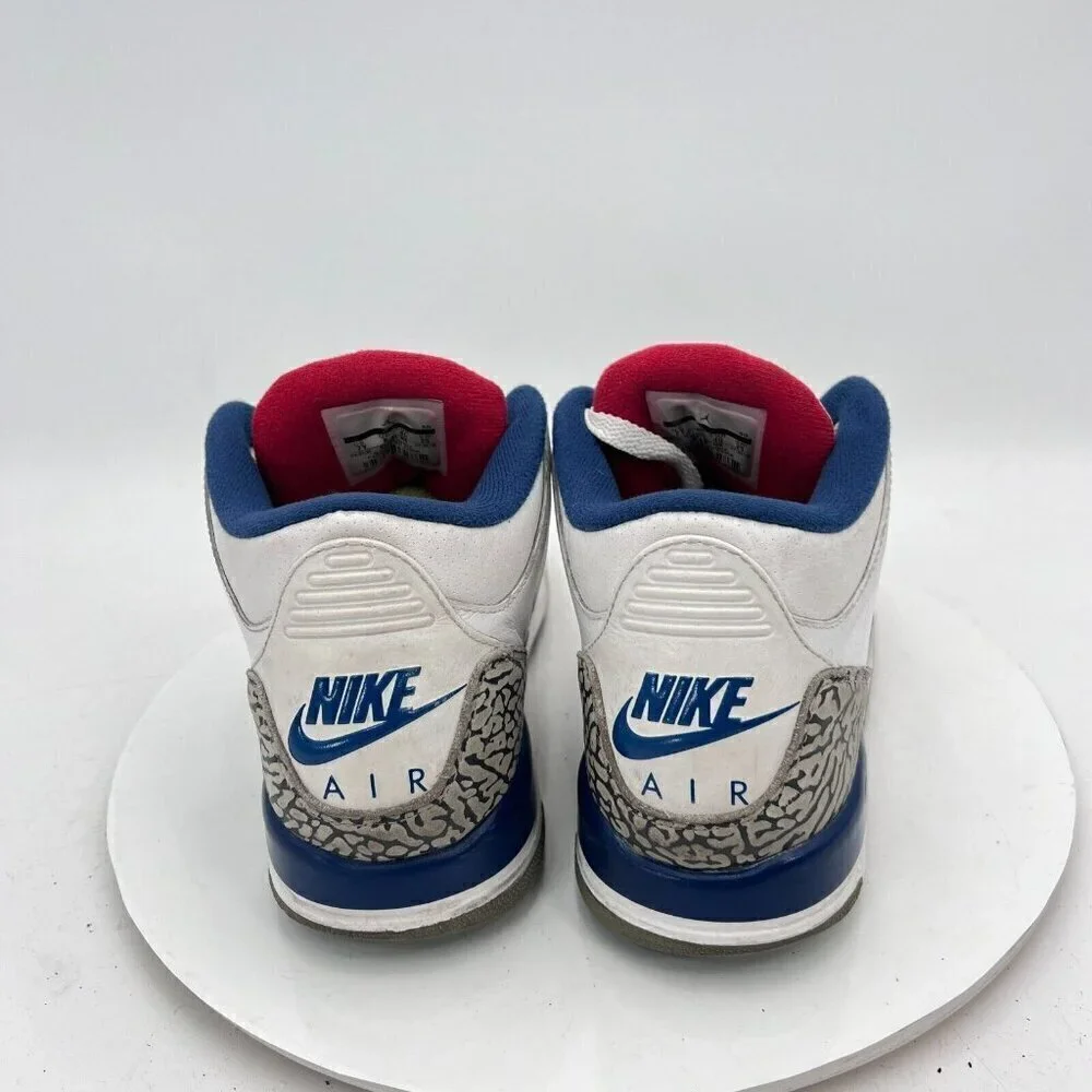 Nike Air Jordan 3 Retro Youth Size 7Y Women 8.5 854261-106 True Blue White Shoes